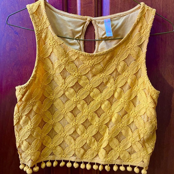 Xhilaration Cropped yellow gold blouse, Women’s S - Picture 1 of 4